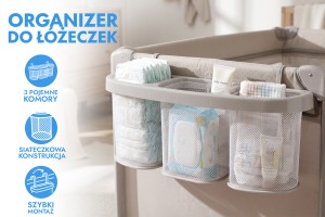 ORGANIZER DO ŁÓŻECZKA DZIECIĘCEGO PRZYBORNIK WISZĄCY BEŻOWY
