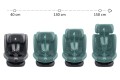 FOTELIK SAMOCHODOWY OBROTOWY ALEXANDER 360° SZARO-CZARNY 40-150 CM i-Size R129 + ISOFIX