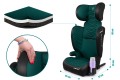 FOTELIK SAMOCHODOWY MODEL LEONARDO CZARNO-ZIELONY PIKOWANY R129 100-150 CM ISOFIX