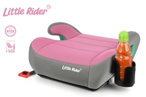 FOTELIK SAMOCHODOWY PODKŁADKA SIEDZISKO Z ISOFIX SZARO-RÓŻOWY R129 125-150 CM