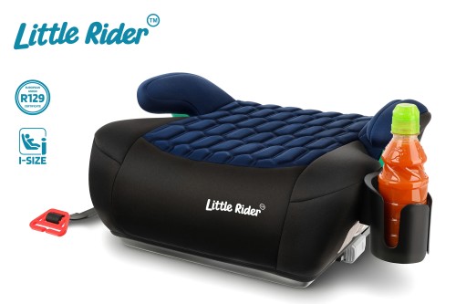 FOTELIK SAMOCHODOWY PODKŁADKA SIEDZISKO Z ISOFIX CZARNO-GRANATOWY R129 125-150 CM