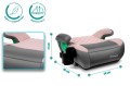 FOTELIK SAMOCHODOWY PODKŁADKA SIEDZISKO MIMORI SZARO-RÓŻOWY ISOFIX R129 125-150 CM