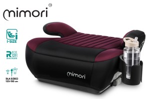 FOTELIK SAMOCHODOWY PODKŁADKA SIEDZISKO MIMORI CZARNO-BORDOWY ISOFIX R129 125-150 CM