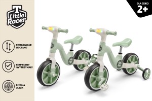 WIELOFUNKCYJNY ROWEREK DLA DZIECI 2+ TRÓJKOŁOWY 4W1 LITTLE RACER ZIELONY