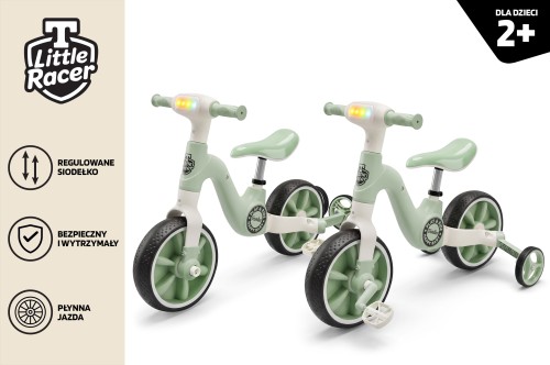 WIELOFUNKCYJNY ROWEREK DLA DZIECI 2+ TRÓJKOŁOWY 4W1 LITTLE RACER ZIELONY