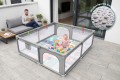 KOJEC DZIECIĘCY XL Z MATĄ PIANKOWĄ 180x200 cm PLAC ZABAW SUCHY BASEN + UCHWYTY I 50 PIŁEK