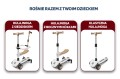 HULAJNOGA TRÓJKOŁOWA BALANSOWA Z SIEDZISKIEM BARIERKĄ I PCHACZEM MINI RIDER 5W1 BEŻOWA