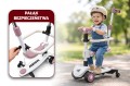 HULAJNOGA TRÓJKOŁOWA BALANSOWA Z SIEDZISKIEM BARIERKĄ I PCHACZEM MINI RIDER 5W1 RÓŻOWA