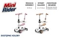 HULAJNOGA TRÓJKOŁOWA BALANSOWA Z SIEDZISKIEM BARIERKĄ I PCHACZEM MINI RIDER 5W1 RÓŻOWA