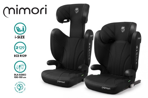 FOTELIK SAMOCHODOWY MIMORI CZARNY ISOFIX R129 100-150 CM iSIZE