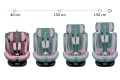 FOTELIK SAMOCHODOWY OBROTOWY ALEXANDER 360° SZARO-RÓŻOWY 40-150 CM i-Size R129 + ISOFIX