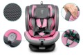 FOTELIK SAMOCHODOWY OBROTOWY ALEXANDER 360° SZARO-RÓŻOWY 40-150 CM i-Size R129 + ISOFIX