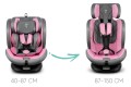 FOTELIK SAMOCHODOWY OBROTOWY ALEXANDER 360° SZARO-RÓŻOWY 40-150 CM i-Size R129 + ISOFIX