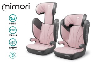 FOTELIK SAMOCHODOWY MIMORI SZARO-RÓŻOWY R129 100-150 CM iSIZE