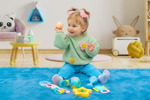 GRZECHOTKA GRYZAK ZABAWKA SENSORYCZNA 8 SZTUK ZESTAW XXL