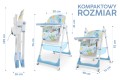 DZIECIĘCE KRZESEŁKO DO KARMIENIA PAPUŚ POCHYLNE 5W1 NIEBIESKIE