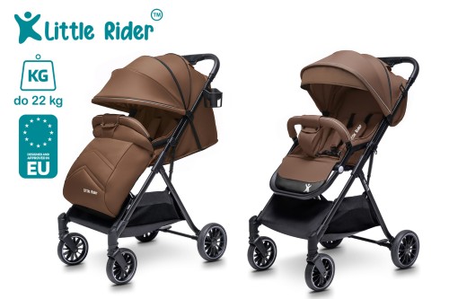 WÓZEK DZIECIĘCY SPACERÓWKA LITTLE RIDER ZEFIR BRĄZOWY