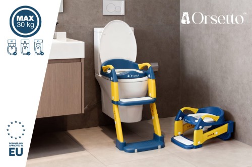 NAKŁADKA NA SEDES Z DRABINKĄ NOCNIK DLA DZIECI 3w1 ORSETTO NIEBIESKI