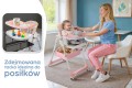 DZIECIĘCE KRZESEŁKO DO KARMIENIA PAPUŚ POCHYLNE 5W1 RÓŻOWE