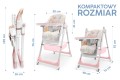 DZIECIĘCE KRZESEŁKO DO KARMIENIA PAPUŚ POCHYLNE 5W1 RÓŻOWE