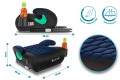 FOTELIK SAMOCHODOWY PODKŁADKA SIEDZISKO Z ISOFIX CZARNO-GRANATOWY R129 125-150 CM