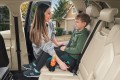 FOTELIK SAMOCHODOWY PODKŁADKA SIEDZISKO Z ISOFIX CZARNO-MORSKI R129 125-150 CM