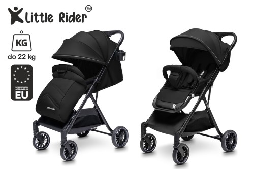 WÓZEK DZIECIĘCY SPACERÓWKA LITTLE RIDER ZEFIR CZARNY