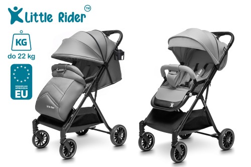 WÓZEK DZIECIĘCY SPACERÓWKA LITTLE RIDER ZEFIR SZARY