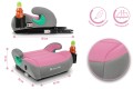 FOTELIK SAMOCHODOWY PODKŁADKA SIEDZISKO Z ISOFIX SZARO-RÓŻOWY R129 125-150 CM