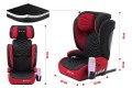 FOTELIK SAMOCHODOWY MODEL MARCO CZARNO-CZERWONY PIKOWANY R129 100-150 CM ISOFIX + GRATIS