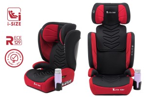 FOTELIK SAMOCHODOWY MODEL MARCO CZARNO-CZERWONY PIKOWANY R129 100-150 CM