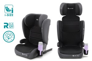 FOTELIK SAMOCHODOWY MODEL HUGO CZARNO-SZARY R129 100-150 CM ISOFIX + GRATIS