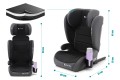FOTELIK SAMOCHODOWY MODEL HUGO CZARNO-SZARY R129 100-150 CM ISOFIX + GRATIS