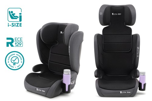 FOTELIK SAMOCHODOWY MODEL HUGO CZARNO-SZARY R129 100-150 CM