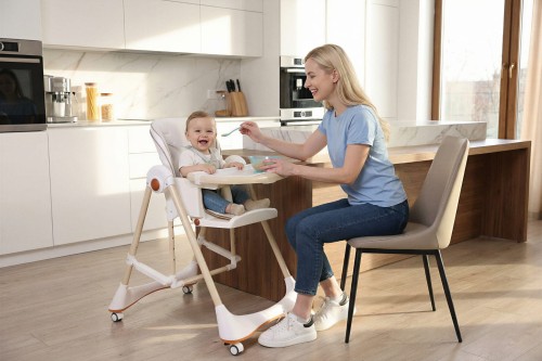 DZIECIĘCE KRZESEŁKO DO KARMIENIA BUJANE 3W1 BIAŁE