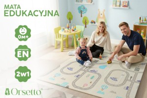 MATA PIANKOWA EDUKACYJNA SKŁADANA DLA DZIECI LAMY DROGA 150x200 CM