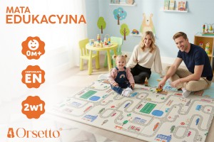 MATA PIANKOWA EDUKACYJNA SKŁADANA DLA DZIECI DUŻA LAMY DROGA 180x200