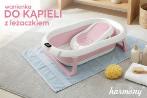 WANIENKA DZIECIĘCA Z TERMOMETREM HARMONY RÓŻOWA + LEŻACZEK