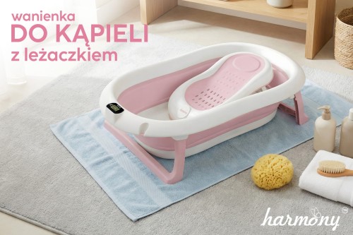 WANIENKA DZIECIĘCA Z TERMOMETREM HARMONY RÓŻOWA + LEŻACZEK