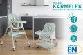 DZIECIĘCE KRZESEŁKO DO KARMIENIA KARMELEK 4W1 ZIELONE