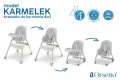 DZIECIĘCE KRZESEŁKO DO KARMIENIA KARMELEK 4W1 SZARE