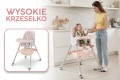 DZIECIĘCE KRZESEŁKO DO KARMIENIA KARMELEK 4W1 RÓŻOWE