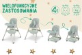 DZIECIĘCE KRZESEŁKO DO KARMIENIA CYNAMONEK 4W1 ZIELONE