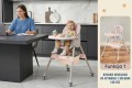 DZIECIĘCE KRZESEŁKO DO KARMIENIA CYNAMONEK 4W1 RÓŻOWE