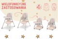 DZIECIĘCE KRZESEŁKO DO KARMIENIA CYNAMONEK 4W1 RÓŻOWE