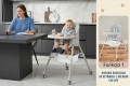 DZIECIĘCE KRZESEŁKO DO KARMIENIA CYNAMONEK 4W1 SZARE