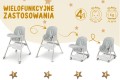 DZIECIĘCE KRZESEŁKO DO KARMIENIA CYNAMONEK 4W1 SZARE