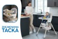 DZIECIĘCE KRZESEŁKO DO KARMIENIA BUJACZEK CIASTEK 6W1 SZARE