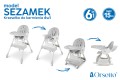 KRZESEŁKO DO KARMIENIA BUJACZEK SEZAMEK 6W1 SZARE
