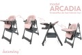 DZIECIĘCE KRZESEŁKO DO KARMIENIA ARCADIA POCHYLNE 5W1 ANTRACYTOWO RÓŻOWE
